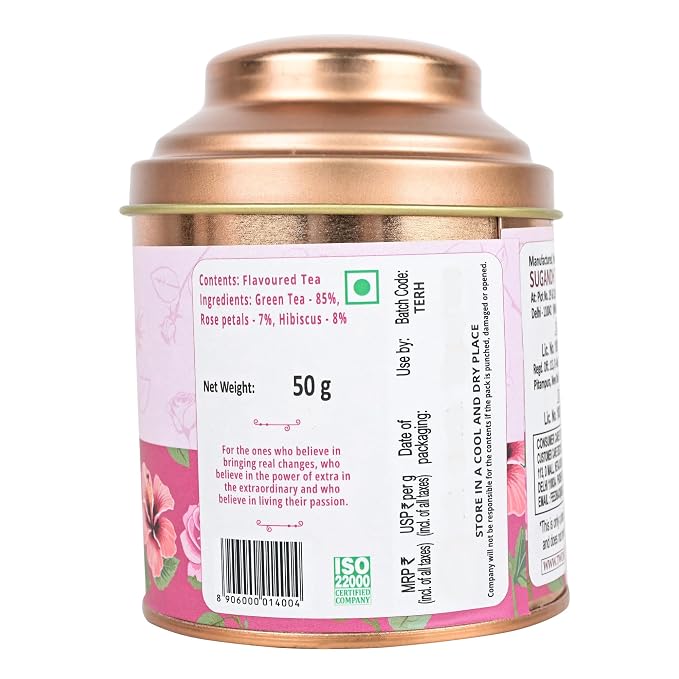 Two Estate Pink Flamingo Rose Hibiscus Green Tea 50g