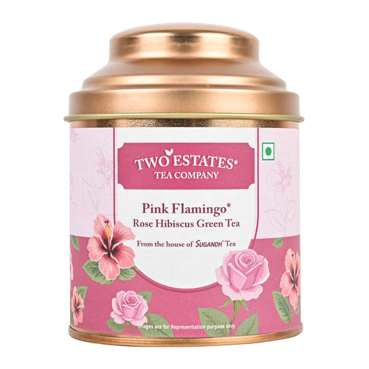Two Estate Pink Flamingo Rose Hibiscus Green Tea 50g