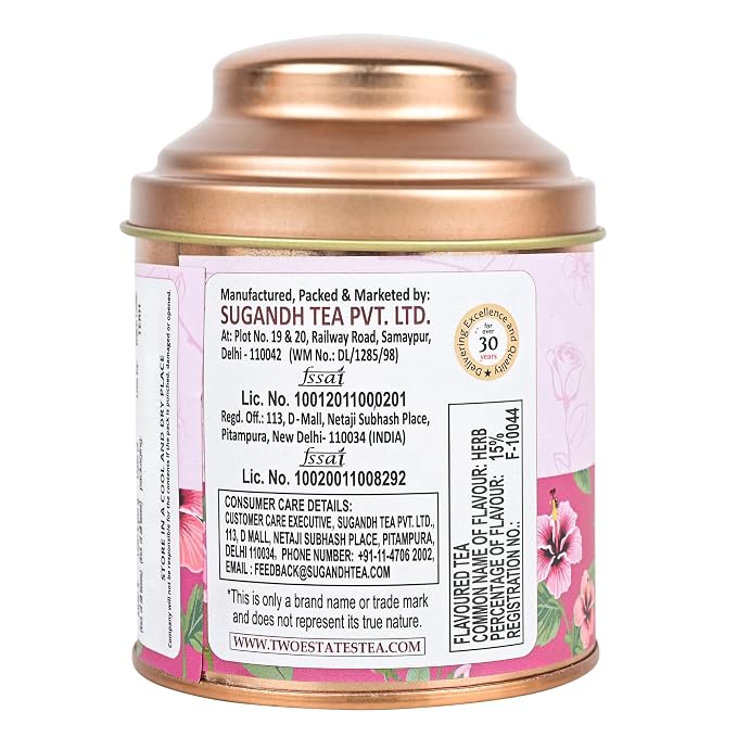 Two Estate Pink Flamingo Rose Hibiscus Green Tea 50g