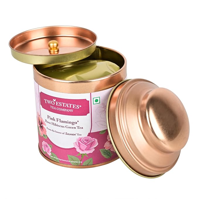 Two Estate Pink Flamingo Rose Hibiscus Green Tea 50g
